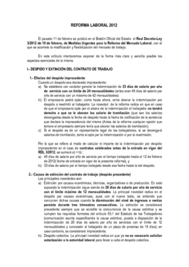 Reforma Laboral 2012 Reforma Laboral 2012